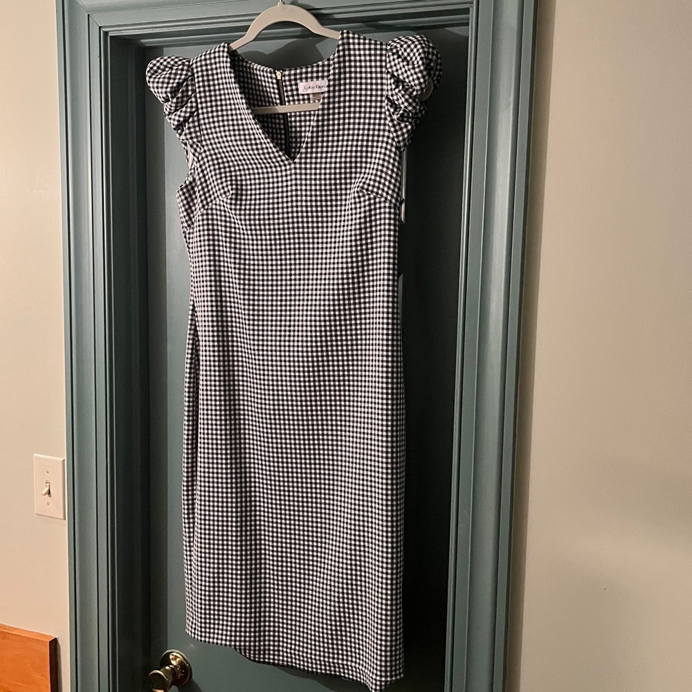 Calvin Klein Black and White Checkered Dress
